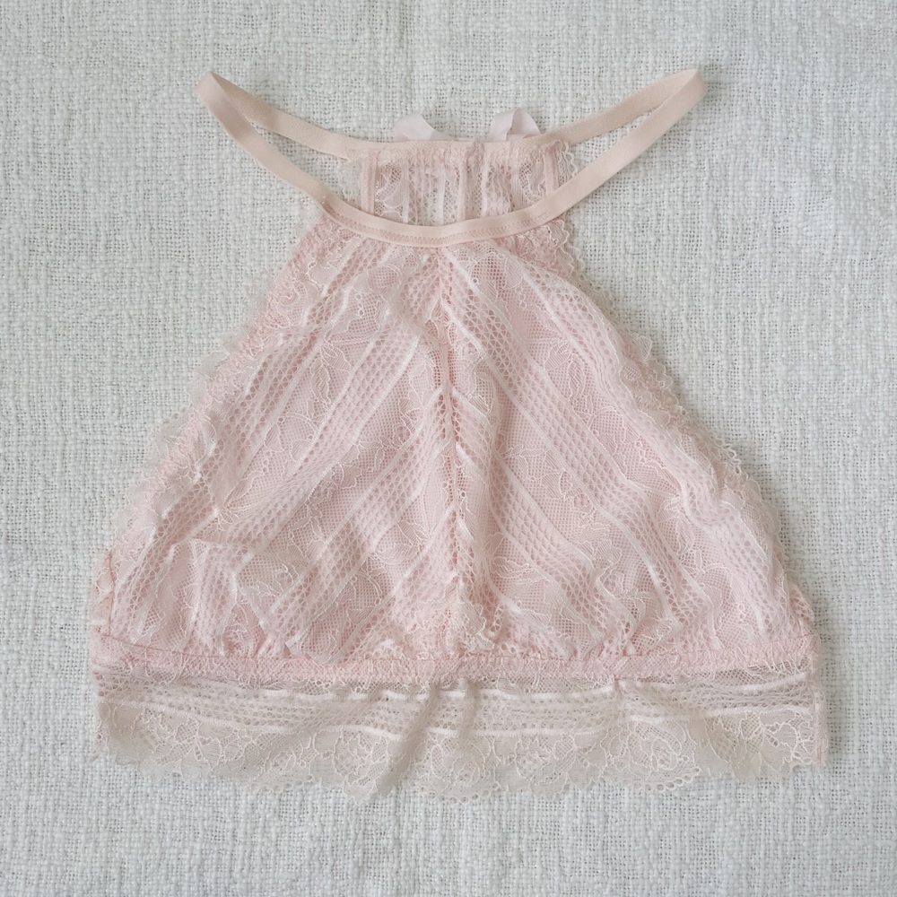 Aerie baby pink lace bralette